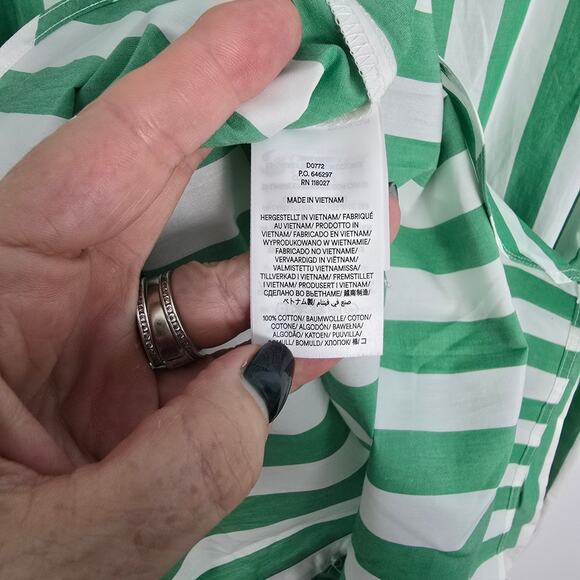 Boden Cotton Midi Shirt Dress Relaxed Fit Long Sleeve Button Front Waist Tie 10 - Picture 8 of 8